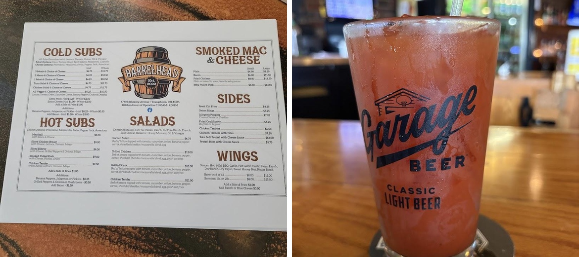 Barrel Head Tavern Menu