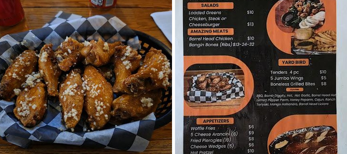 Barrel Head Tavern Menu